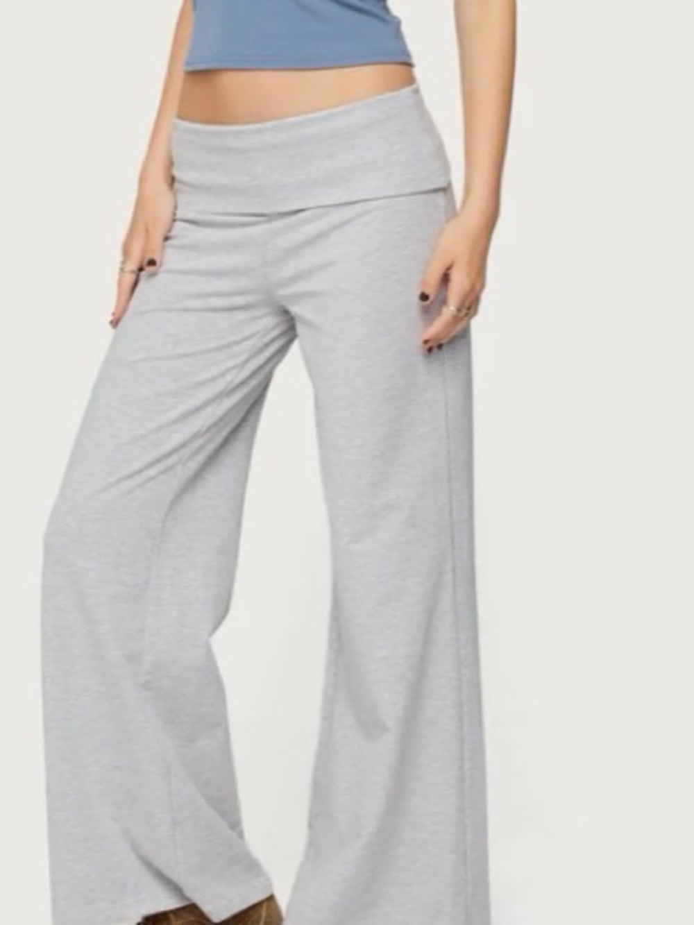 Edikted Grey fold over leggings